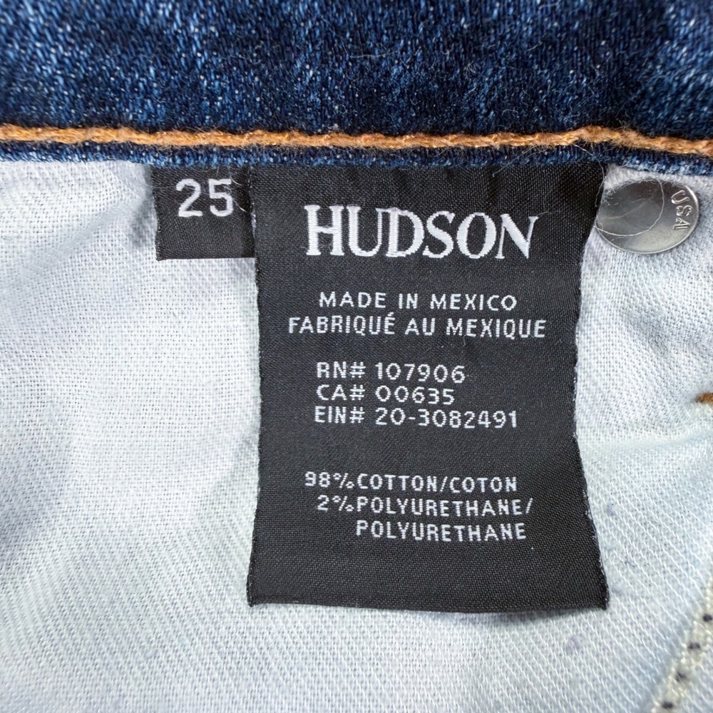 Hudson Skinny Jeans Womens 25 Excellent Blue Medium Wash Stretch Denim Low Rise - Picture 7 of 9